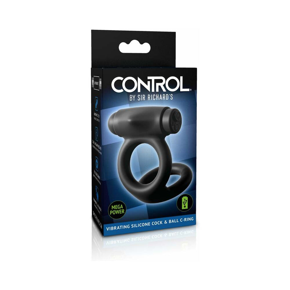 Sir Richard's Control Vibrating Silicone Cock & Ball C-Ring - Zateo Joy