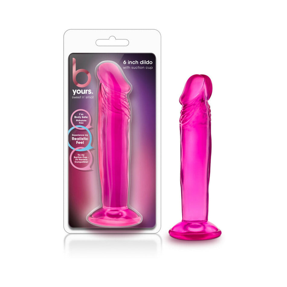 Blush B Yours Sweet n' Small 6 in. Dildo with Suction Cup Pink