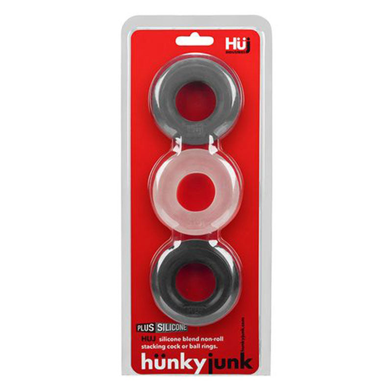 Hunkyjunk HUJ3 3-pack c-ring, tar multi - Zateo Joy