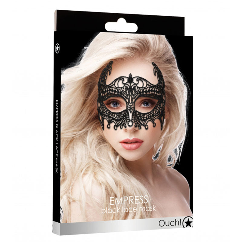 Ouch! Empress Lace Eye Mask Black - Zateo Joy