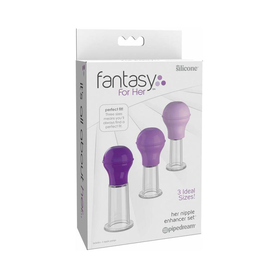 Pipedream Fantasy For Her 3-Piece Her Nipple Enhancer Set Purple - Zateo Joy