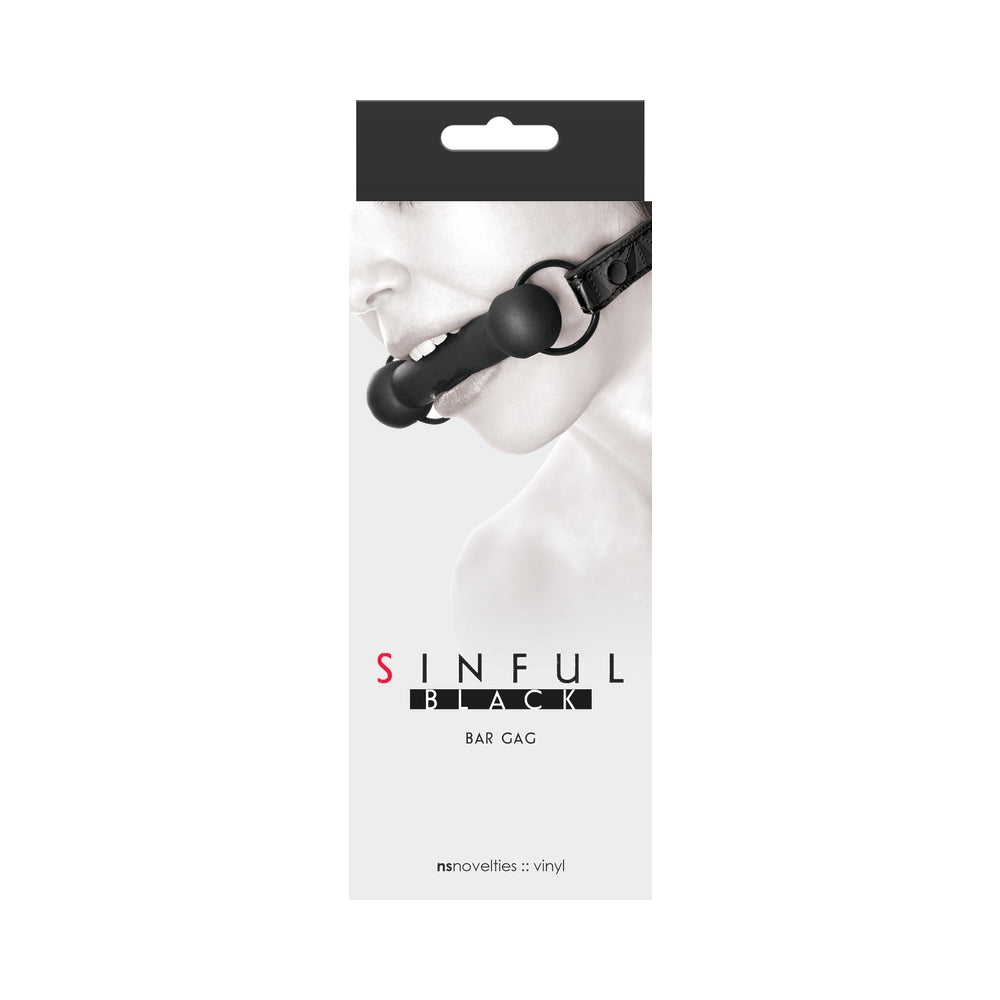 Sinful Silicone Bar Gag Black - Zateo Joy