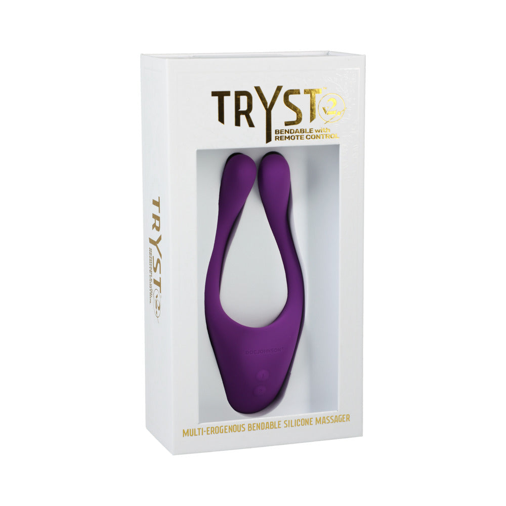 TRYST V2 Bendable Multi Erogenous Zone Massager with Remote- Purple - Zateo Joy