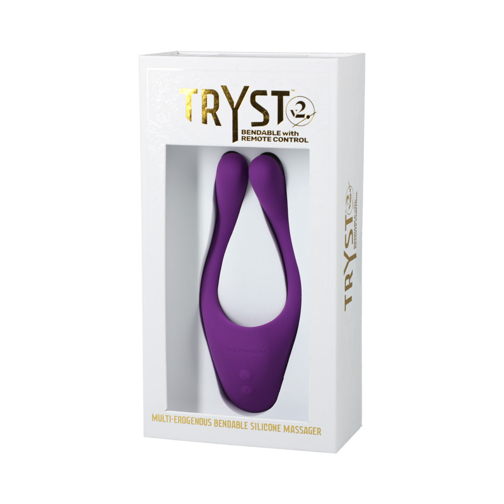 TRYST V2 Bendable Multi Erogenous Zone Massager with Remote- Purple - Zateo Joy