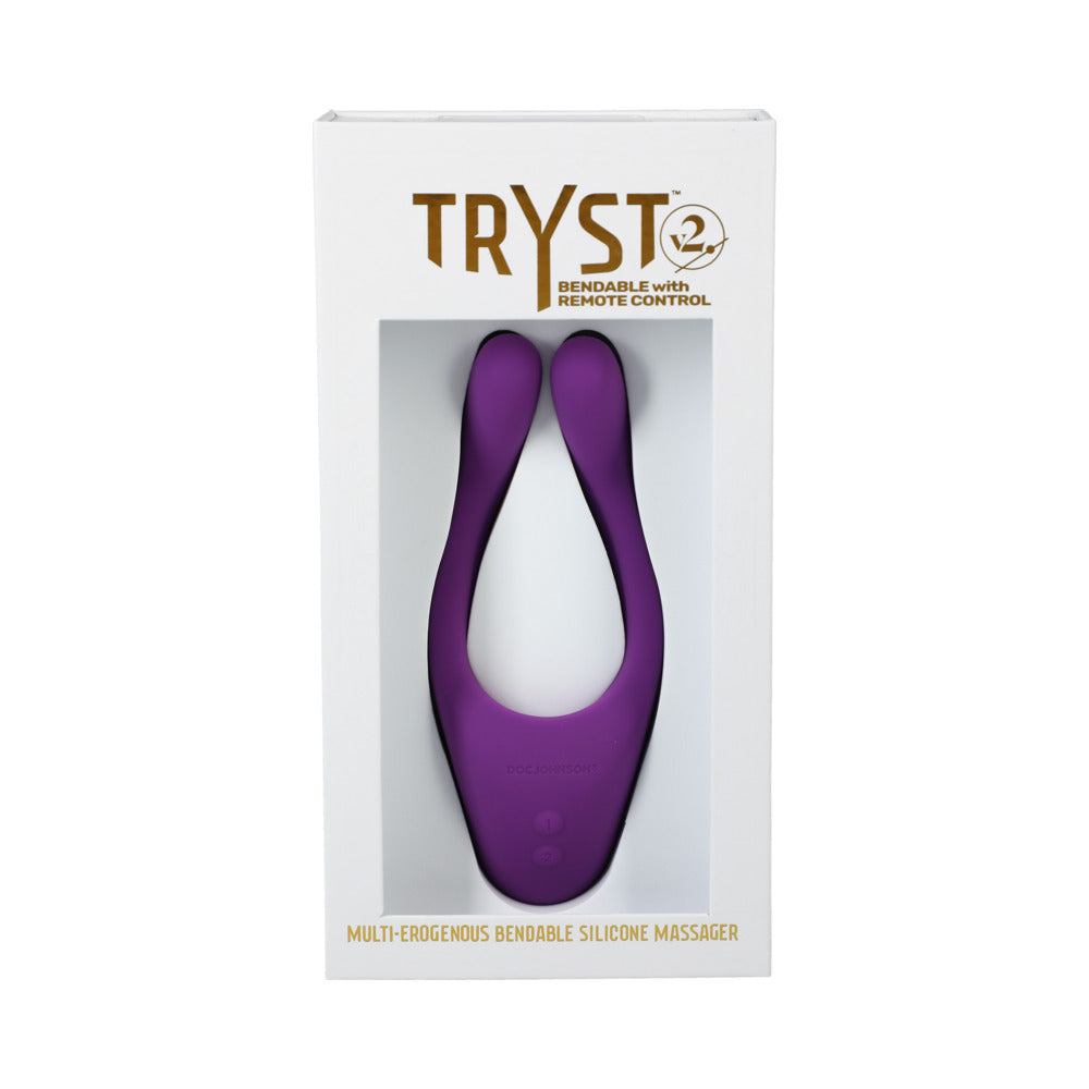 TRYST V2 Bendable Multi Erogenous Zone Massager with Remote- Purple - Zateo Joy