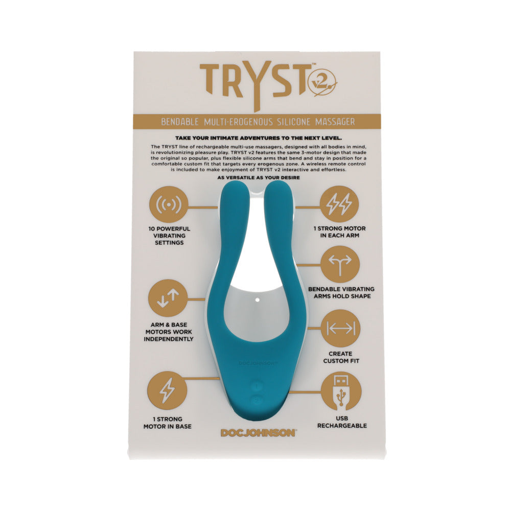 TRYST V2 Bendable Multi Erogenous Zone Massager with Remote- Purple - Zateo Joy