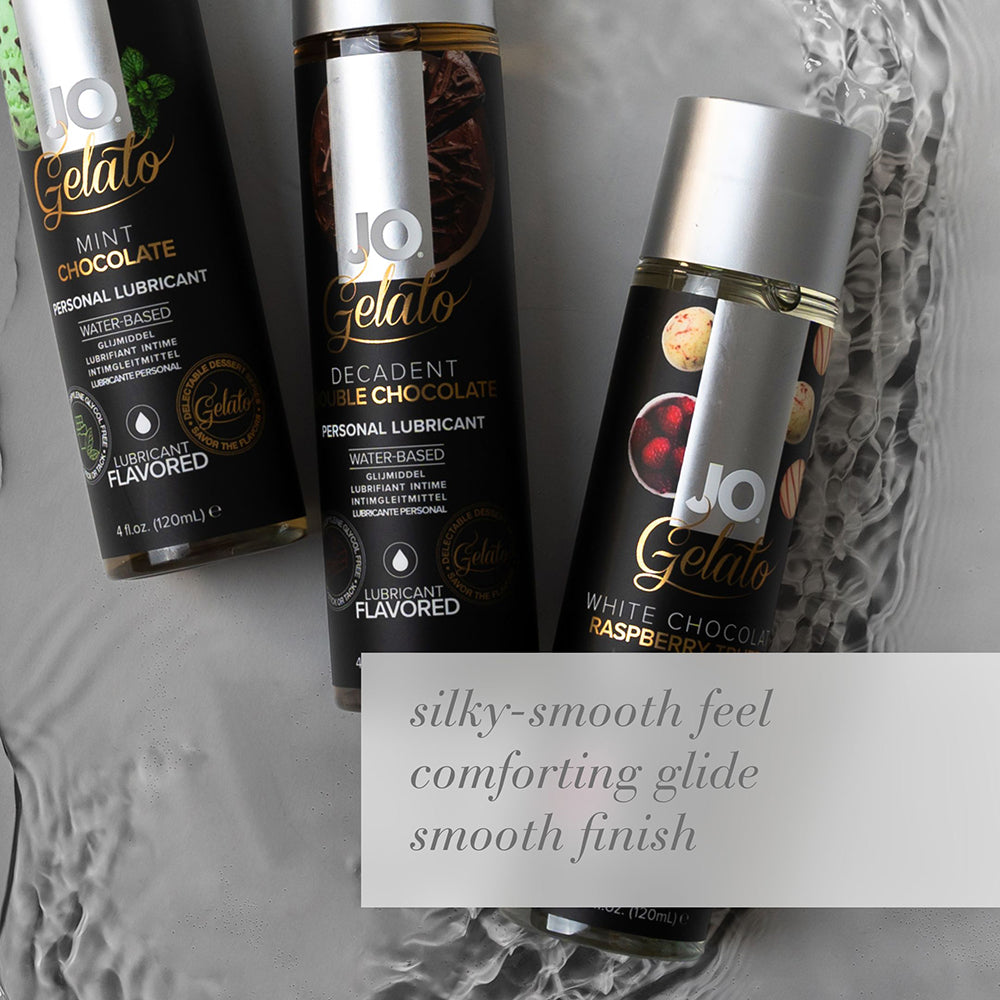 JO Gelato Decadent Double Chocolate Flavored Water-Based Lubricant 4 oz. - Zateo Joy