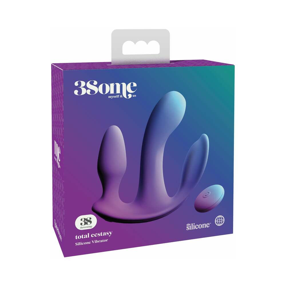 Pipedream 3Some Total Ecstasy Triple Stimulation Silicone Vibrator Purple - Zateo Joy