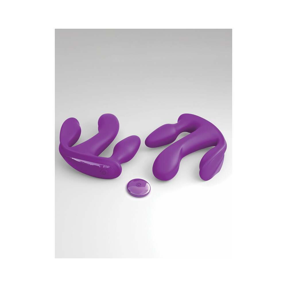 Pipedream 3Some Total Ecstasy Triple Stimulation Silicone Vibrator Purple - Zateo Joy