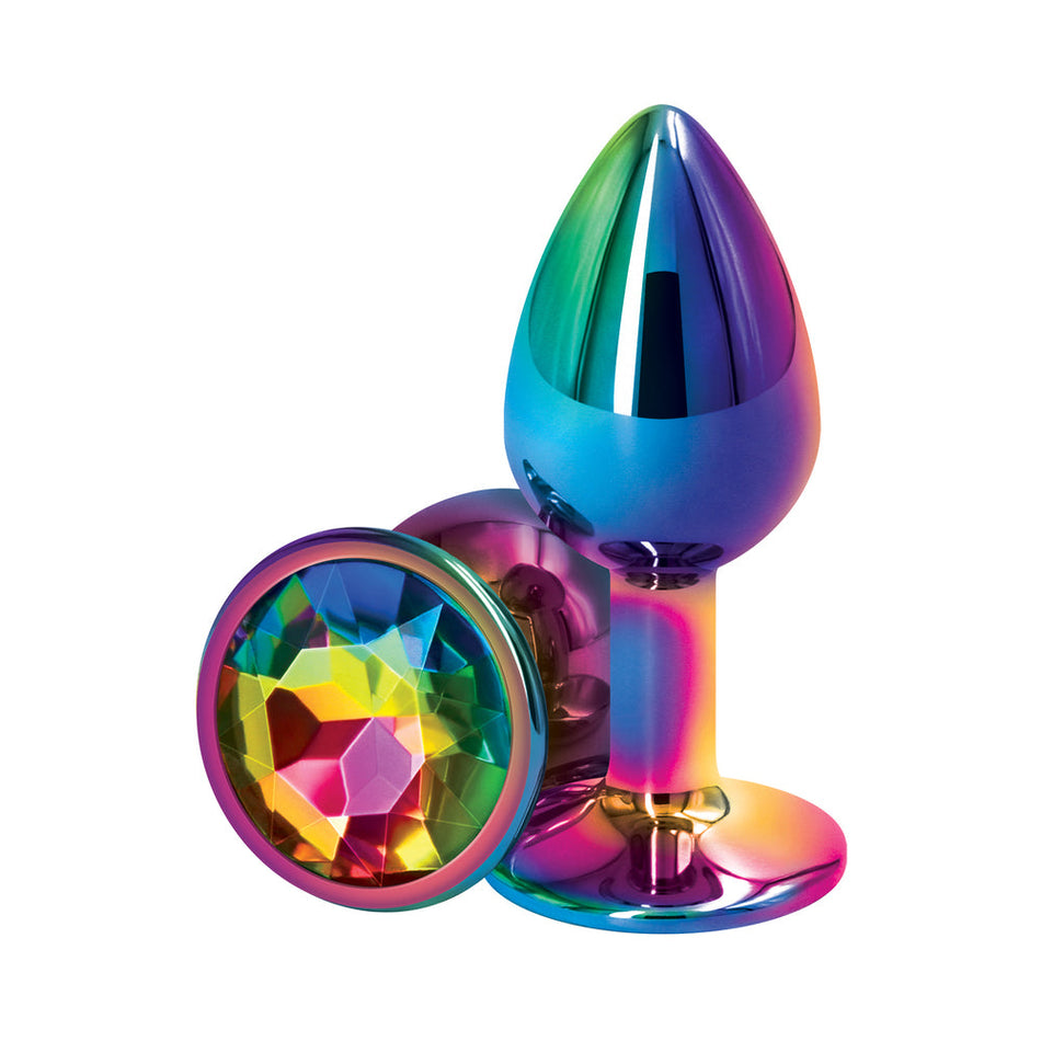 Rear Assets Metal Anal Plug Small Multicolor/Rainbow