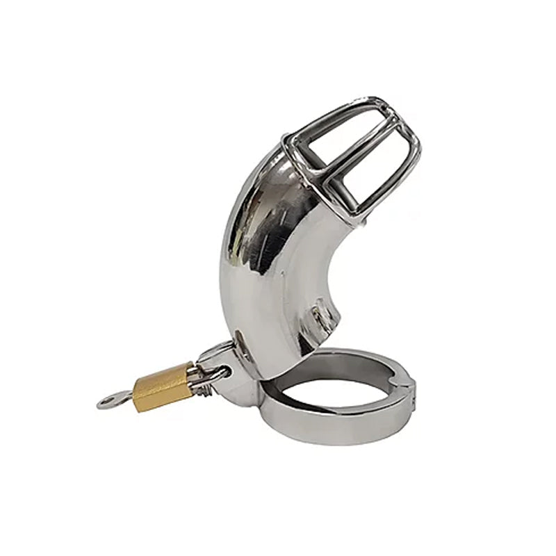 Stainless Cock Cage with Padlock – In Clamshell - Zateo Joy