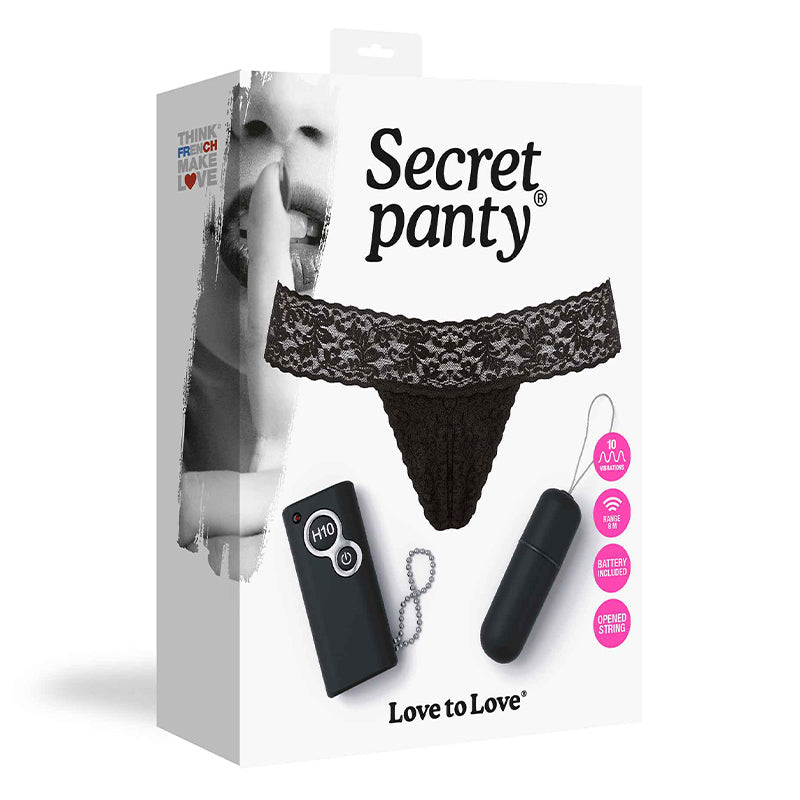 Love to Love Secret Panty Vibrating Panty Set Black - Zateo Joy