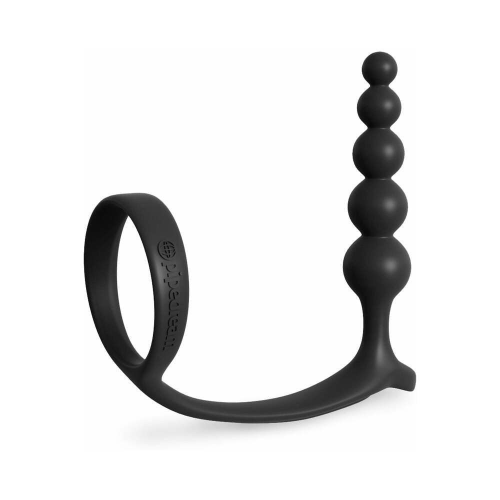 Pipedream Anal Fantasy Collection Silicone Ass-Gasm Cockring Anal Beads Black - Zateo Joy