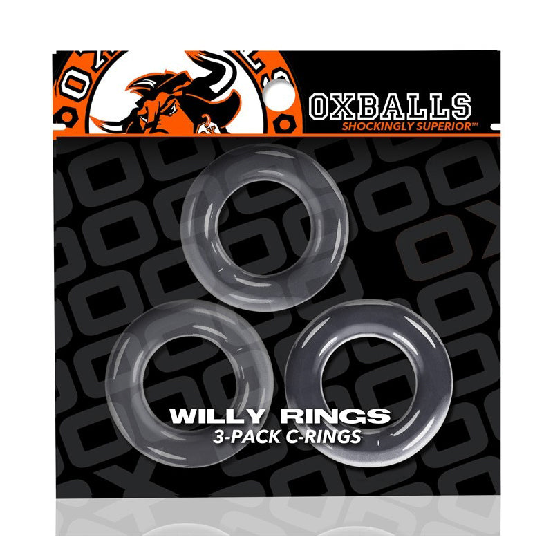 Oxballs Willy Rings 3-Pack Cockrings O/S Clear - Zateo Joy