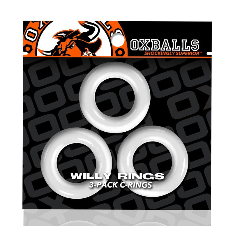Oxballs Willy Rings 3-Pack Cockrings O/S White - Zateo Joy