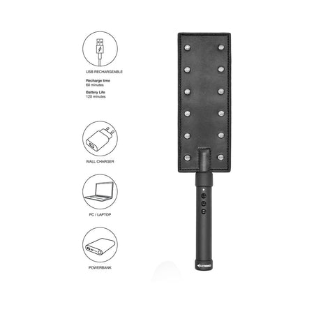 Shots ElectroShock Rechargeable E-Stimulation Paddle Black - Zateo Joy