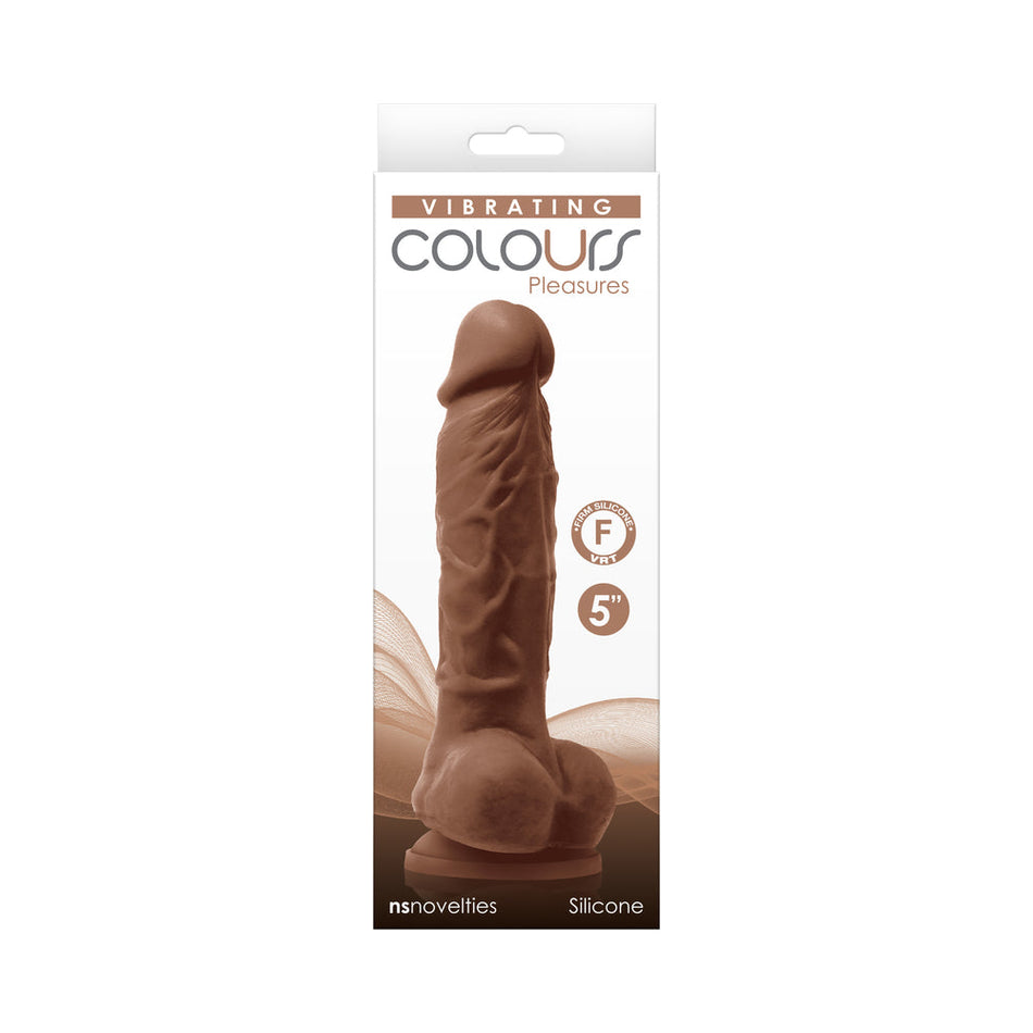 Colours Pleasures 5 in. Vibrating Dildo Brown - Zateo Joy