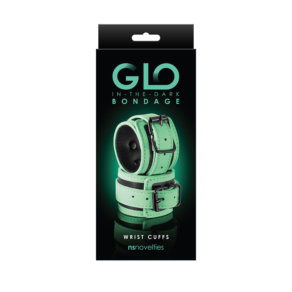 GLO Bondage Wrist Cuffs Green - Zateo Joy