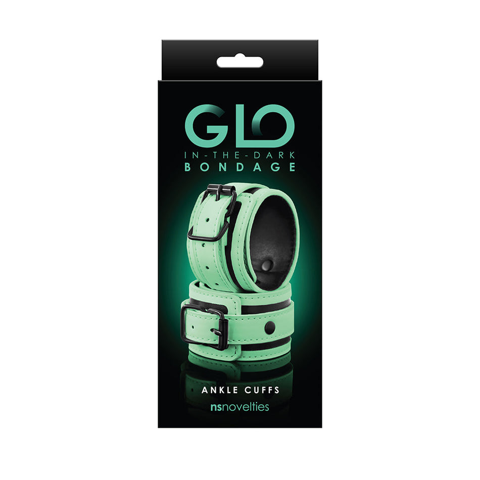 GLO Bondage Ankle Cuffs Green - Zateo Joy