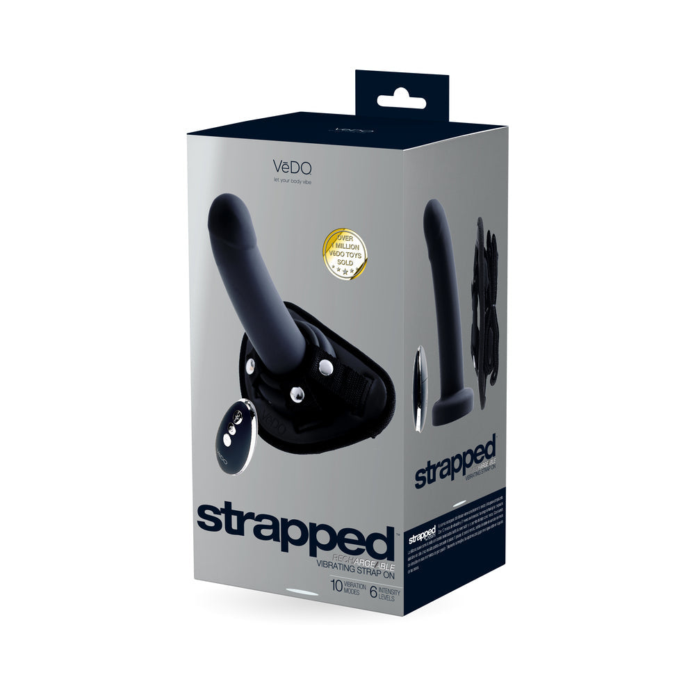 Vedo Strapped Rechargeable Strap-On Just Black - Zateo Joy