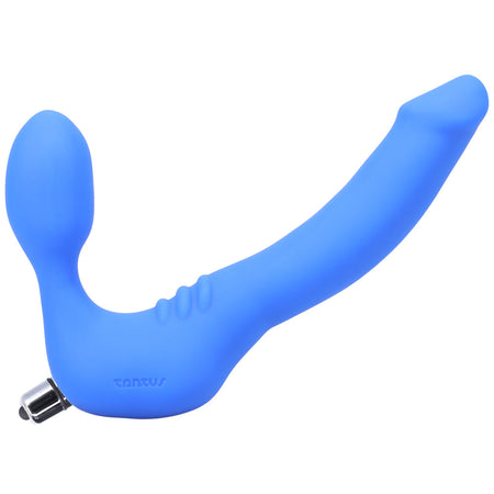 Tantus Strapless Slim Vibrating Strap-On Dildo Azure - Zateo Joy