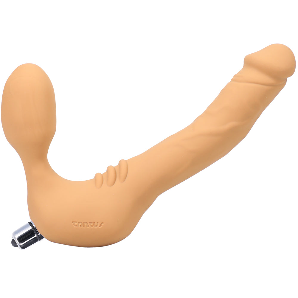 Tantus Real Strapless Slim Vibrating Strap-On Dildo Honey - Zateo Joy