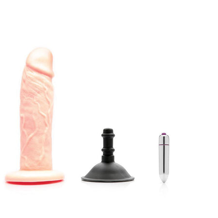 Tantus Sam O2 Vibrating Dual Density Dildo Kit Warm Ivory (Bag) - Zateo Joy