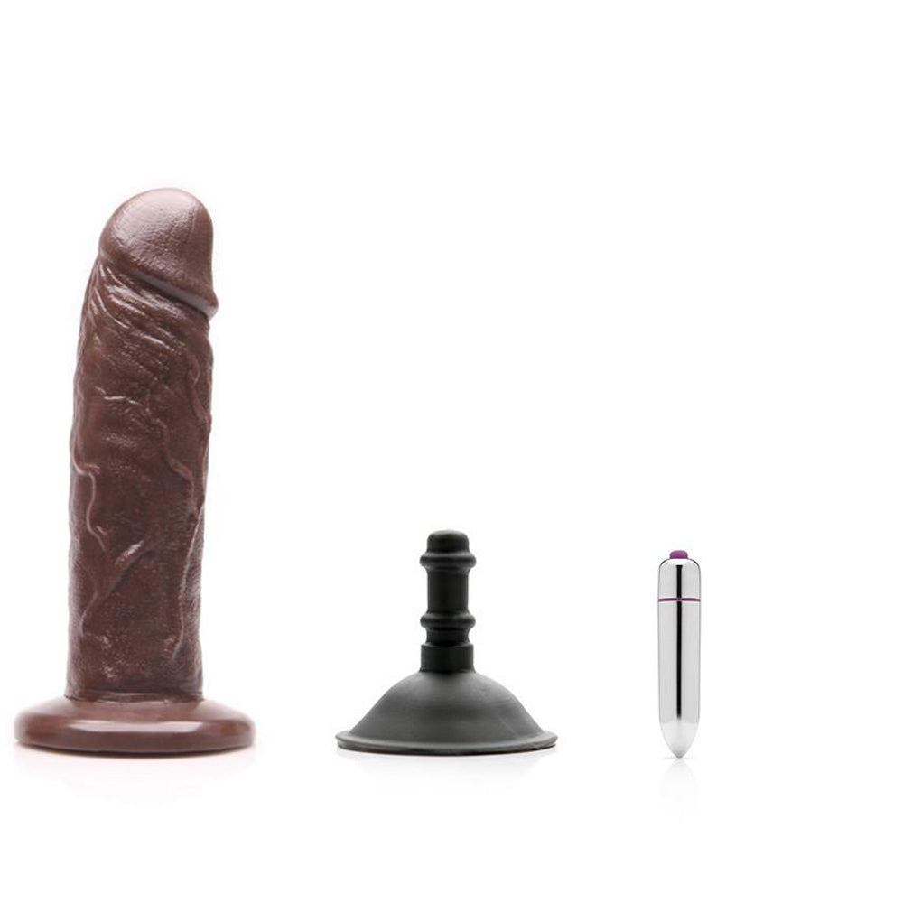 Tantus Sam O2 Vibrating Dual Density Dildo Kit Espresso - Zateo Joy