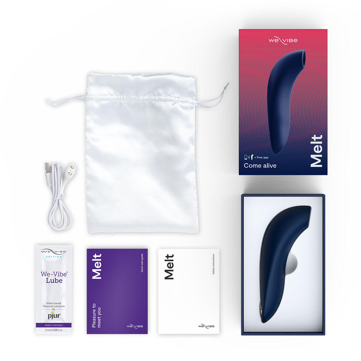 We-Vibe Melt Rechargeable Silicone Pleasure Air Clitoral Stimulator Midnight Blue - Zateo Joy