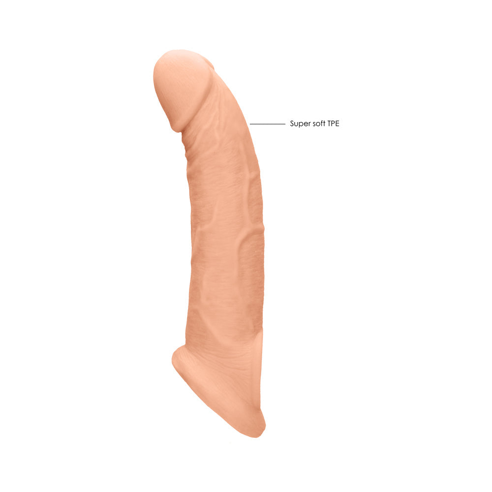 RealRock Realistic 9 in. Penis Sleeve Extender Sling Beige - Zateo Joy