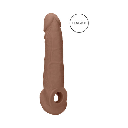 RealRock Realistic 9 in. Penis Sleeve Extender Sling Tan - Zateo Joy