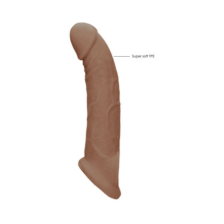 RealRock Realistic 9 in. Penis Sleeve Extender Sling Tan - Zateo Joy