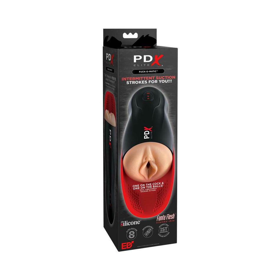 PDX Elite Fuck-O-Matic Rechargeable Vibrating Suction Stroker With Ball Cradle - Zateo Joy