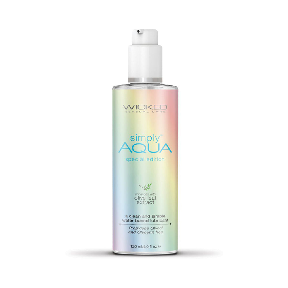 Wicked Simply Aqua Special Edition Water-Based Lubricant 4 oz. - Zateo Joy