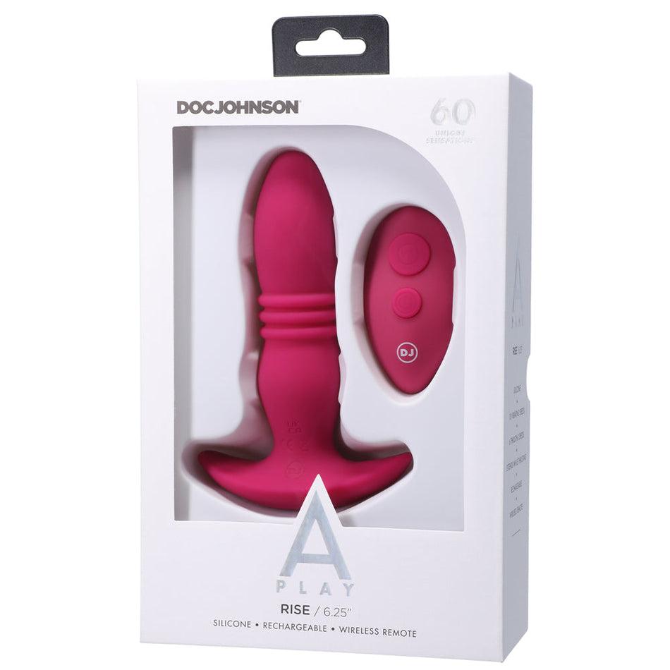 A-Play RISE Rechargeable Silicone Anal Plug with Remote Pink - Zateo Joy