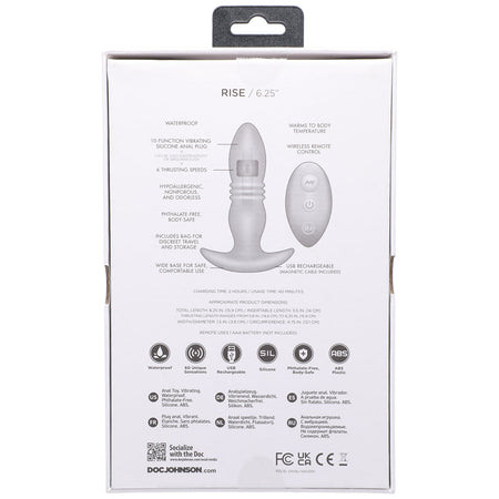 A-Play RISE Rechargeable Silicone Anal Plug with Remote Pink - Zateo Joy