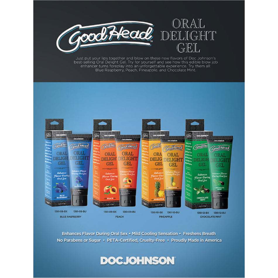 GoodHead Oral Delight Gel Blue Raspberry 4 oz. Bulk - Zateo Joy