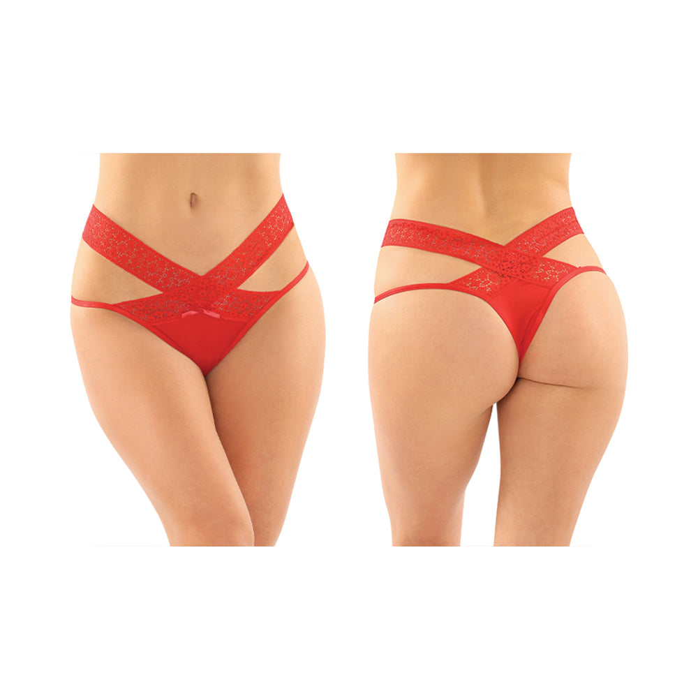 Fantasy Lingerie Daphne Microfiber Brazilian-Cut Panty 6-Pack Red S/M - Zateo Joy