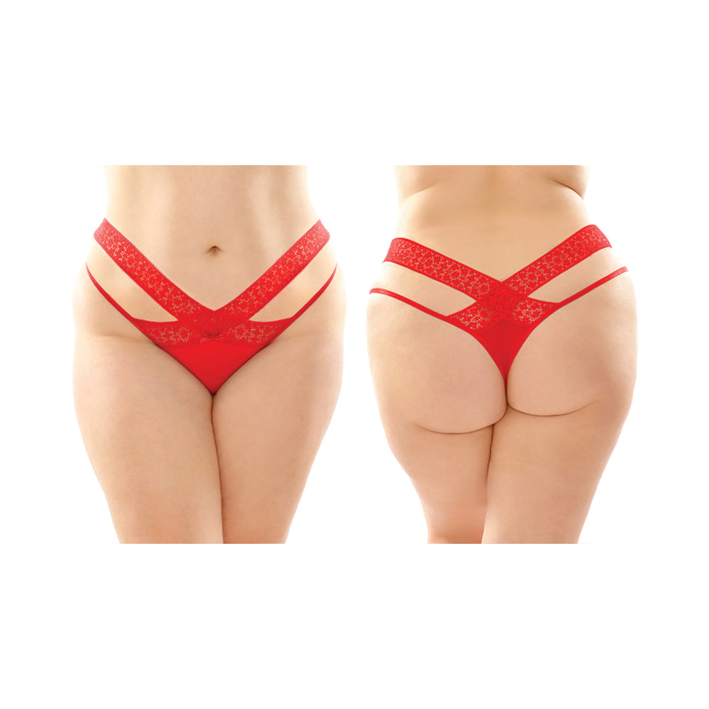 Fantasy Lingerie Daphne Microfiber Brazilian-Cut Panty 6-Pack Red Queen - Zateo Joy