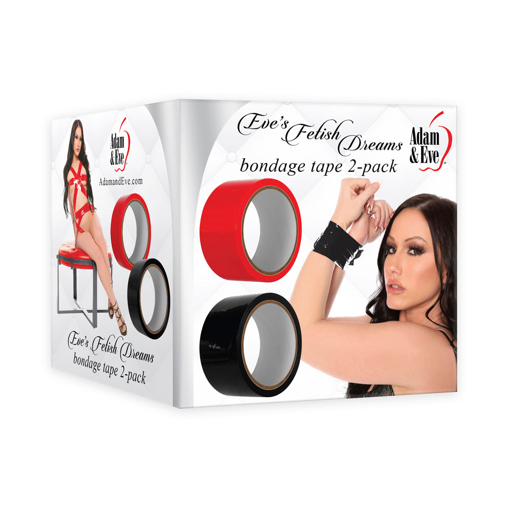 Adam & Eve Eve's Fetish Dreams Bondage Tape 2-Pack Black/Red - Zateo Joy