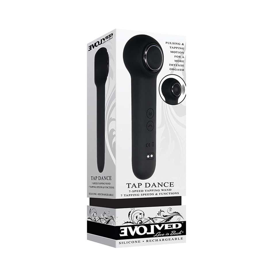 Evolved Tap Dance Rechargeable Silicone Pulsing Vibrator Black - Zateo Joy