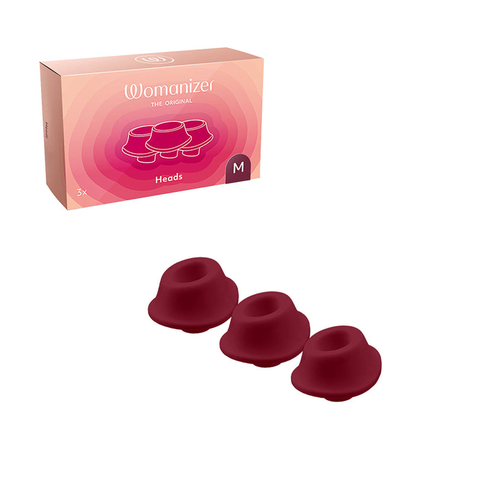 Womanizer 3-Pack Type A Replacement Stimulation Heads Bordeaux M - Zateo Joy