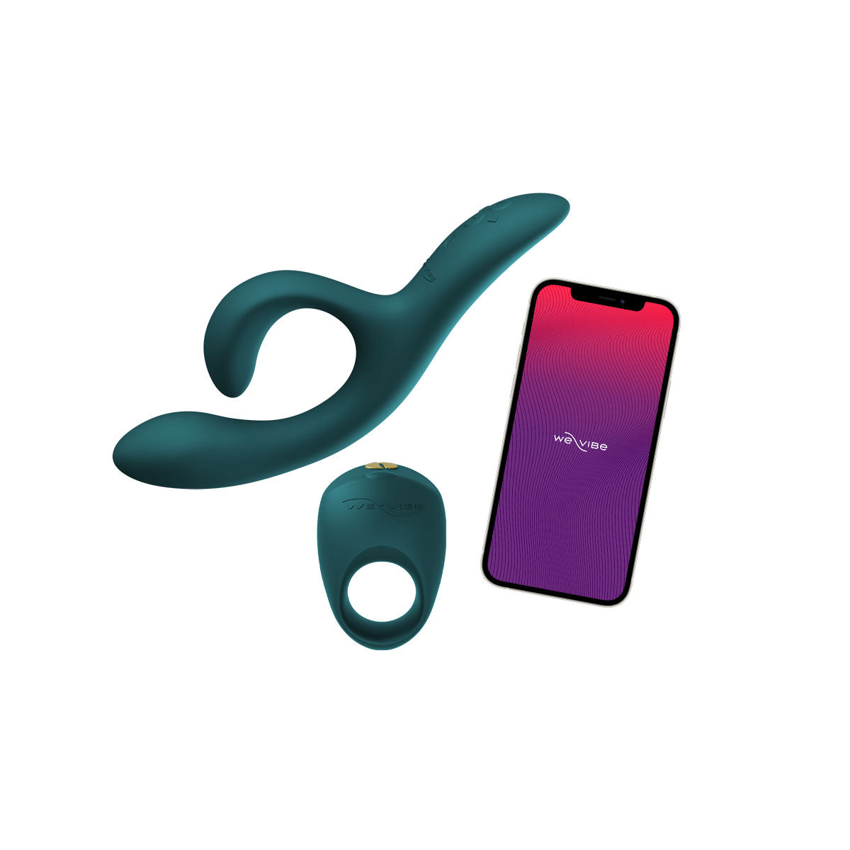 We-Vibe Date Night Special Edition Couple's Vibrator Set (Nova 2 & Pivot) Green Velvet - Zateo Joy