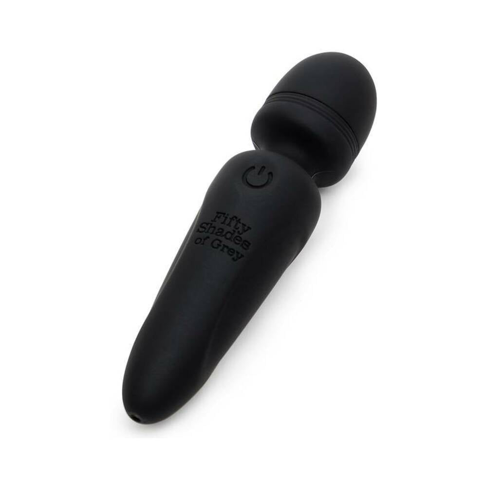 Fifty Shades of Grey Sensation Rechargeable Silicone Mini Wand Vibrator Black - Zateo Joy