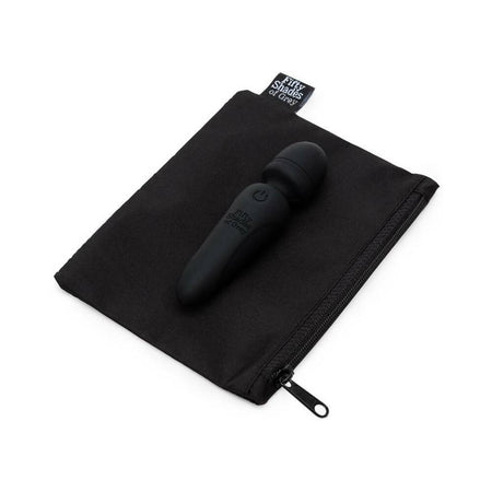 Fifty Shades of Grey Sensation Rechargeable Silicone Mini Wand Vibrator Black - Zateo Joy