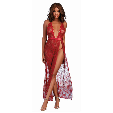 Dreamgirl Lace Gown & G-String Garnet Large Hanging - Zateo Joy