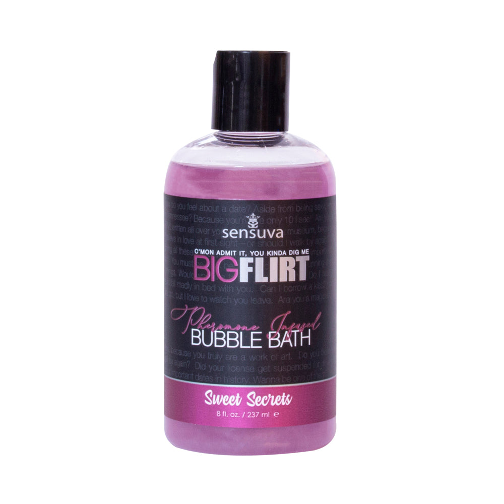 Sensuva Big Flirt Pheromone-Infused Bubble Bath Sweet Secrets 8 oz. - Zateo Joy