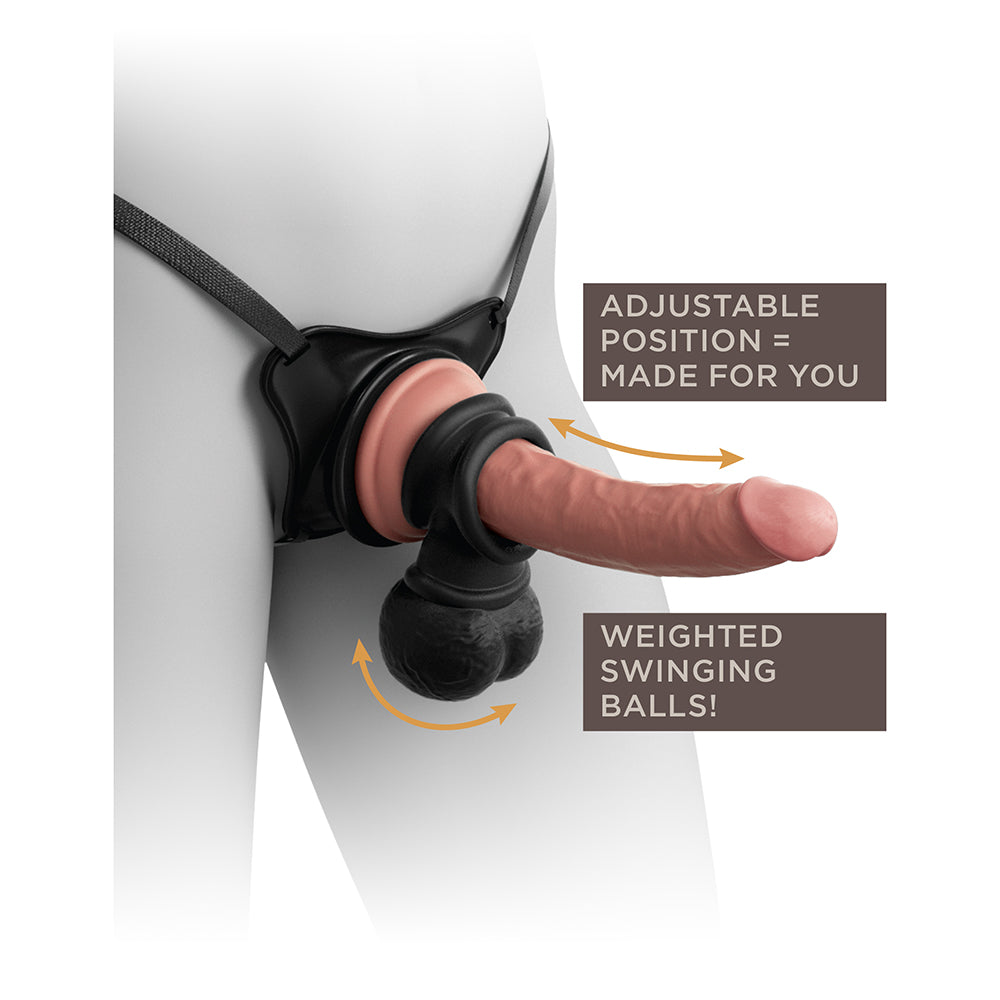 King Cock Elite Deluxe Silicone Body Dock Kit Beige/Black - Zateo Joy