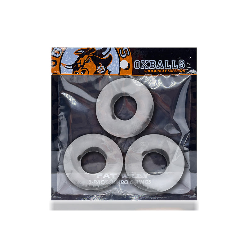 OxBalls Fat Willy 3-Pack Jumbo Cockrings FLEXtpr Clear - Zateo Joy