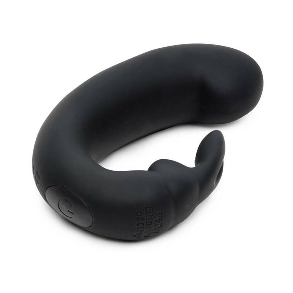 Fifty Shades of Grey Sensation Rechargeable Silicone G-Spot Rabbit Vibrator Black - Zateo Joy